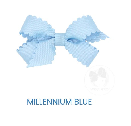 Mini Scalloped Grosgrain Bow