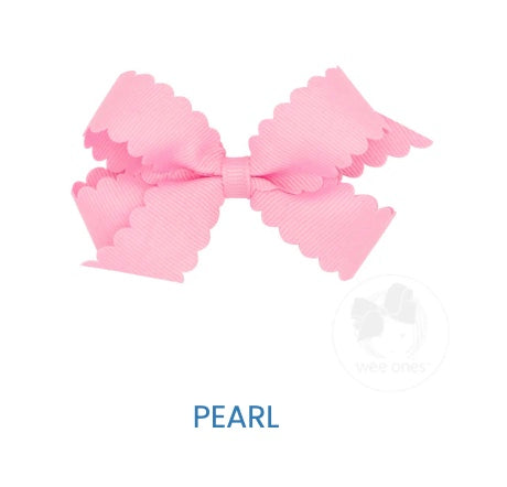 Mini Scalloped Grosgrain Bow