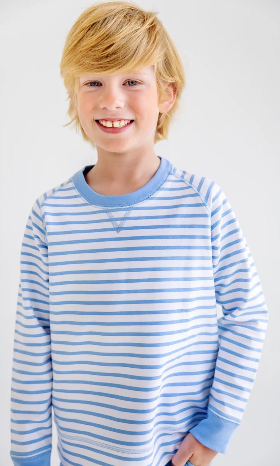 Cassidy Comfy Crewneck -Sarasota Sky Stripe
