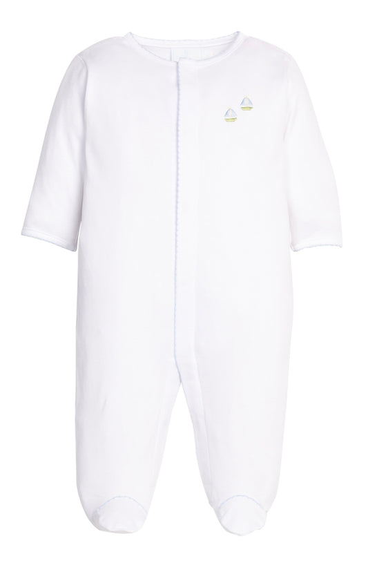 Embroidered Sailboat Footie