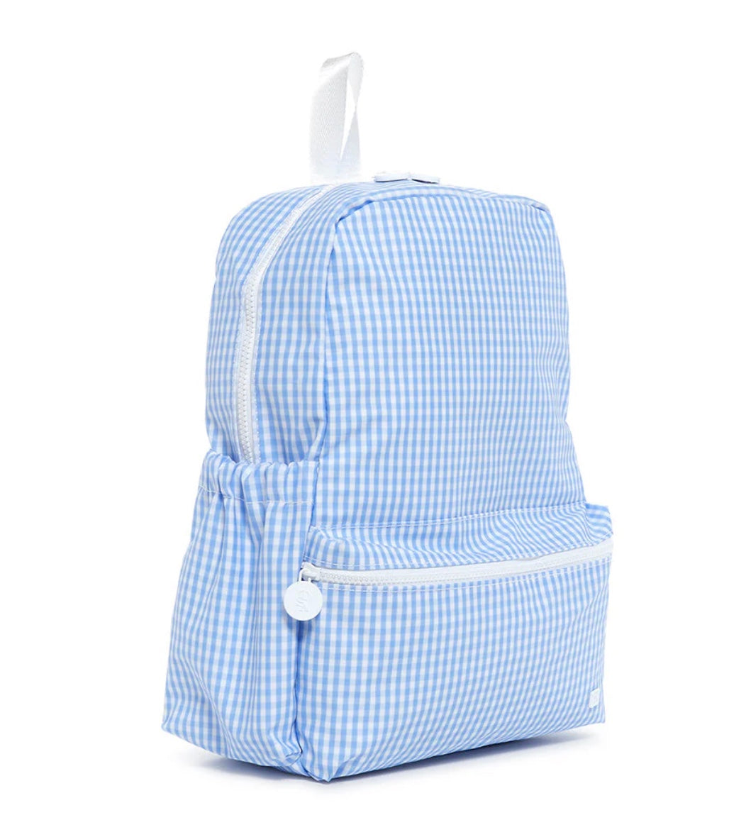 TRVL Gingham Backpack -Sky