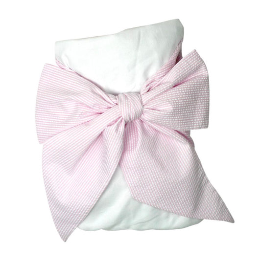 TBBC Seersucker Bow Swaddle