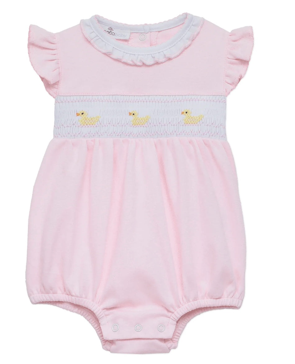 Little Ducklings Classics Smocked Bubble - Pink