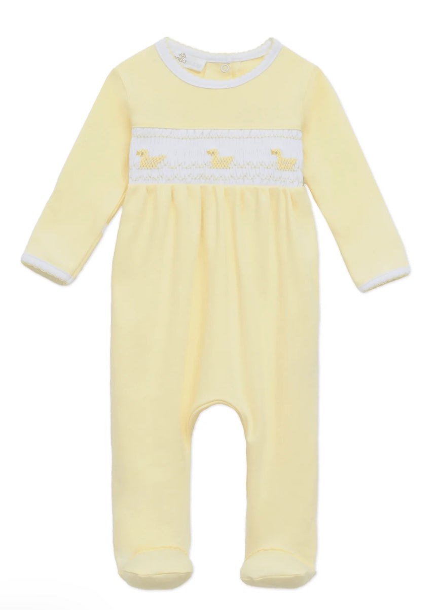 Little Ducklings Classics Smocked Footie - Yellow