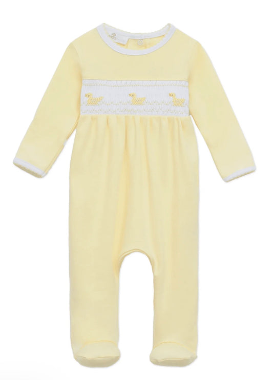 Little Ducklings Classics Smocked Footie - Yellow