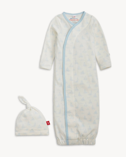 Blue Tiny Tides Gown + Hat