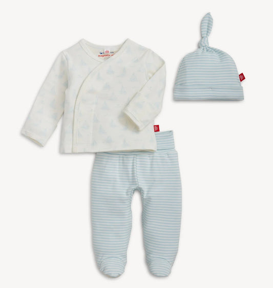 Blue Tiny Tides Kimono Set