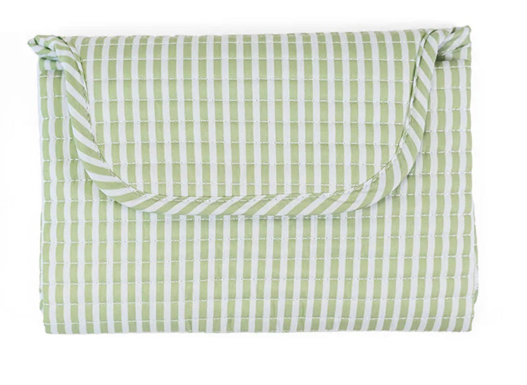 TRVL Quilted Stripe Sage Changing Mat