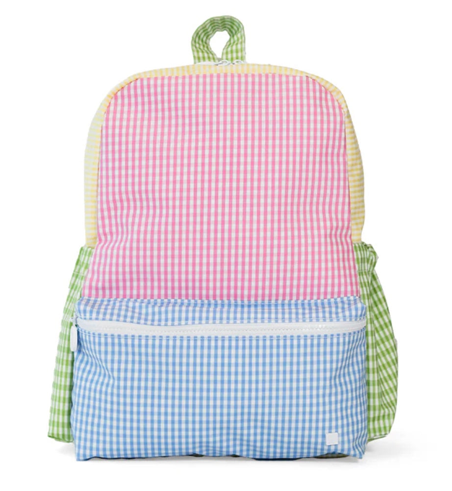 TRVL Pink Patch Gingham Backpack
