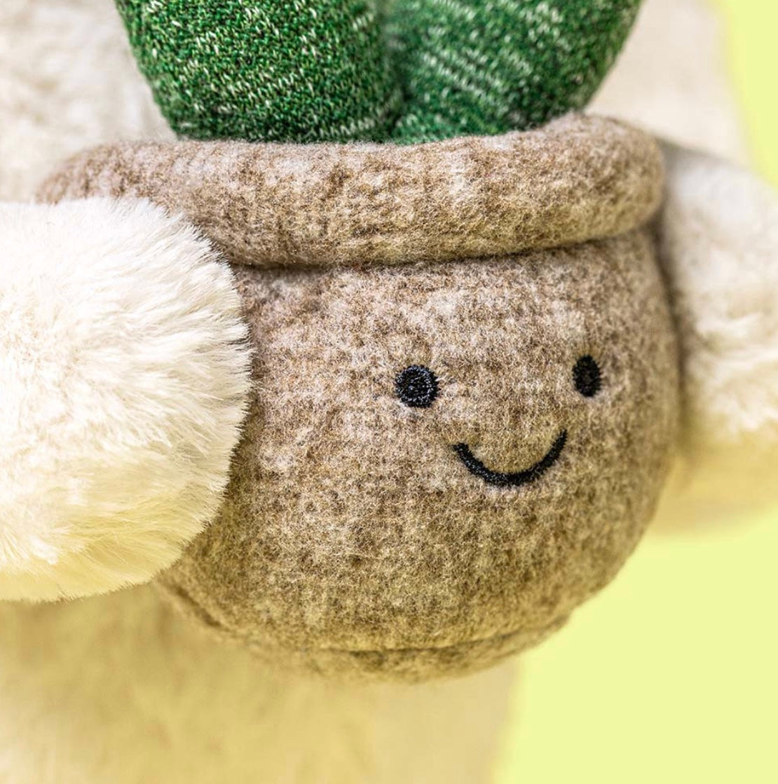 Cream Bunny with Plant