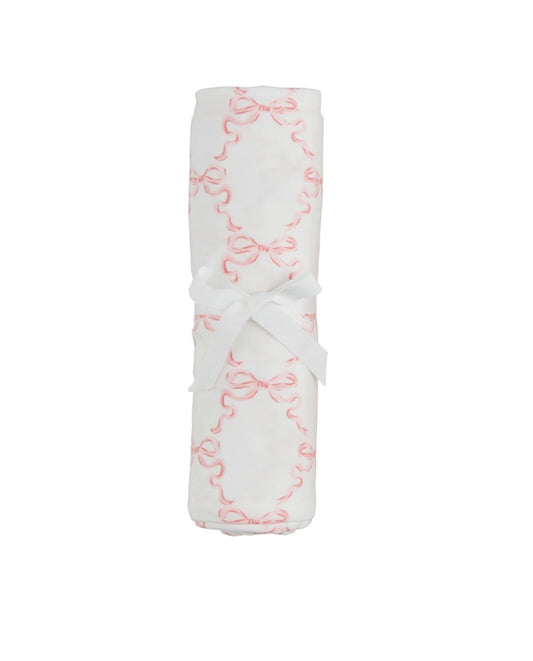 Bow Print Soft Knit Swaddle