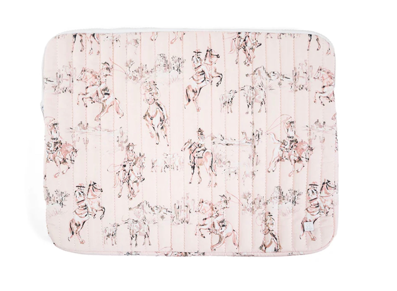 Quilted Laptop Sleeve - Cowgirl Toile