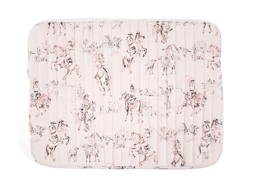 Quilted Laptop Sleeve - Cowgirl Toile
