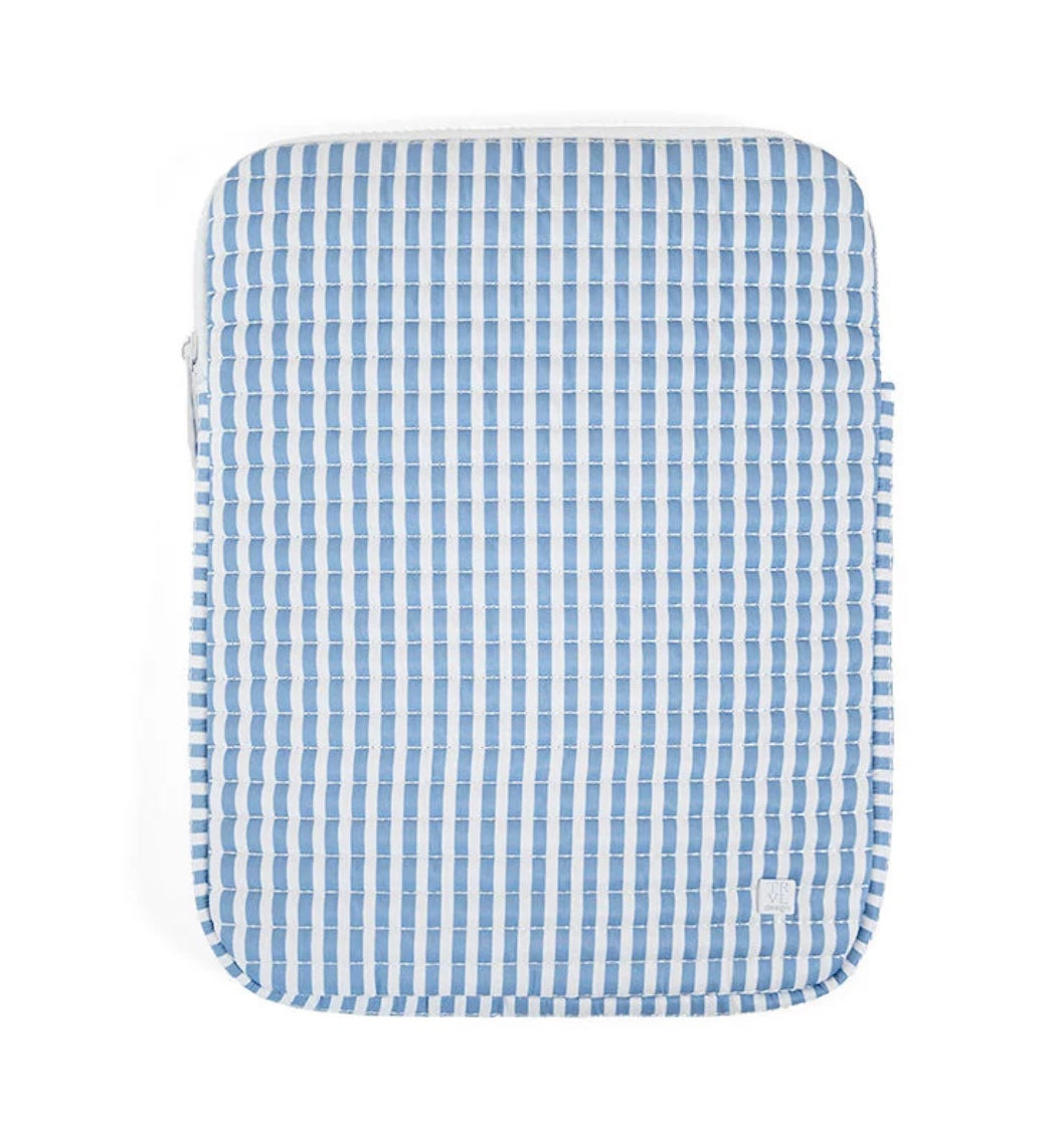 Quilted Tablet Case - Chambray Stripe