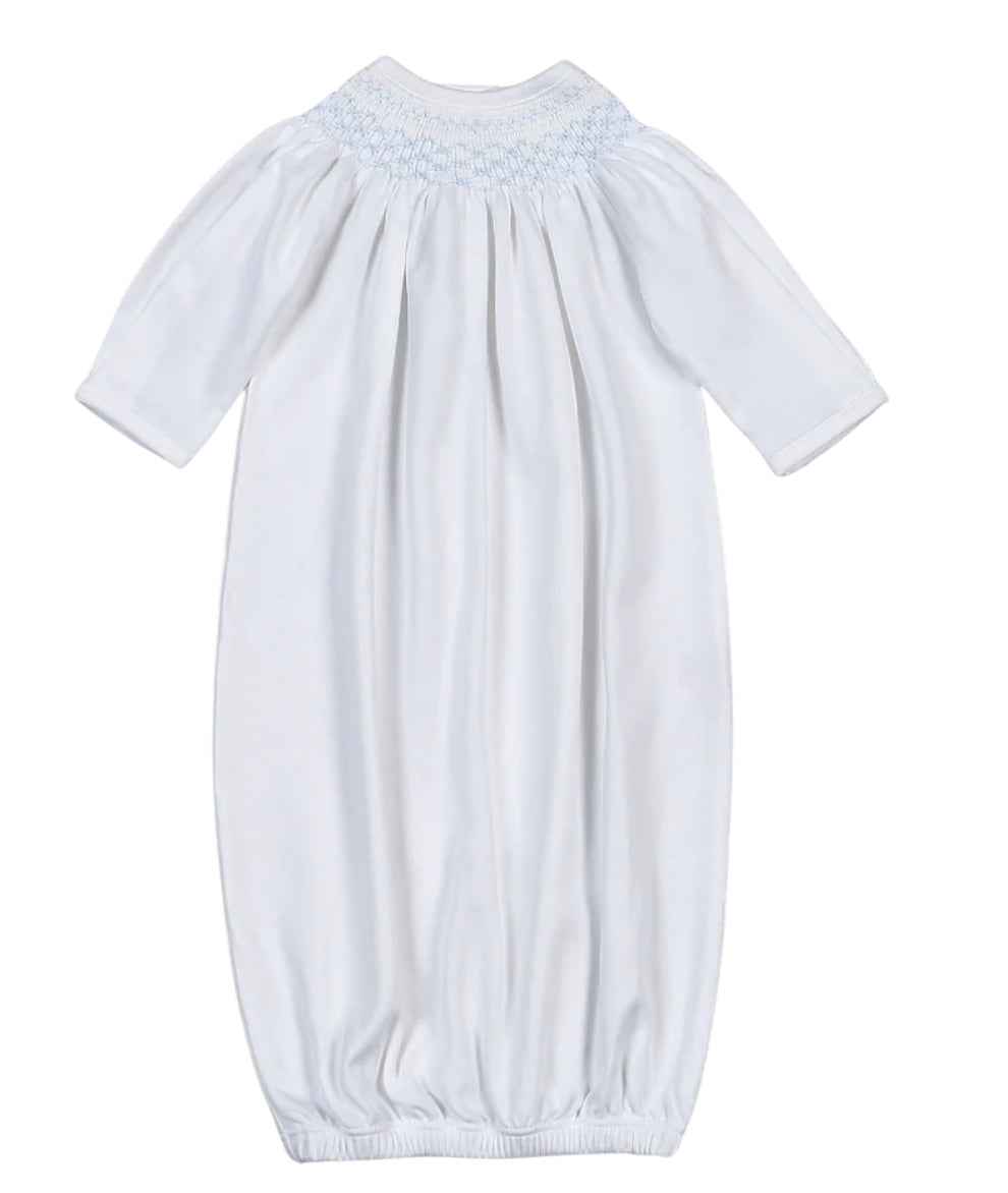 Tim’s Blue Smocked Gown & Bonnet