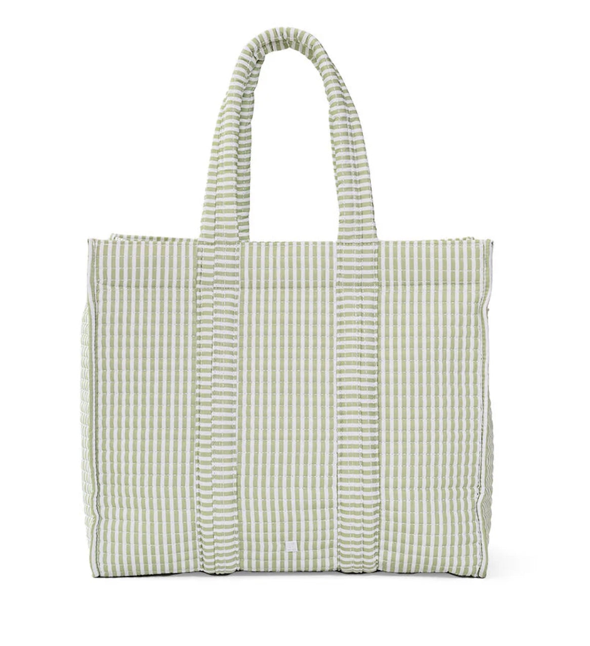 TRVL Quilted Sage Stripe Go Go Tote