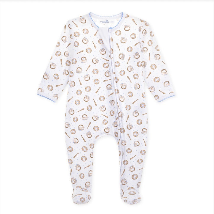 Precious Lil' Slugger Footie-Print Blue