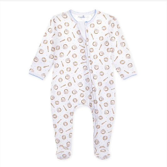 Precious Lil' Slugger Footie-Print Blue