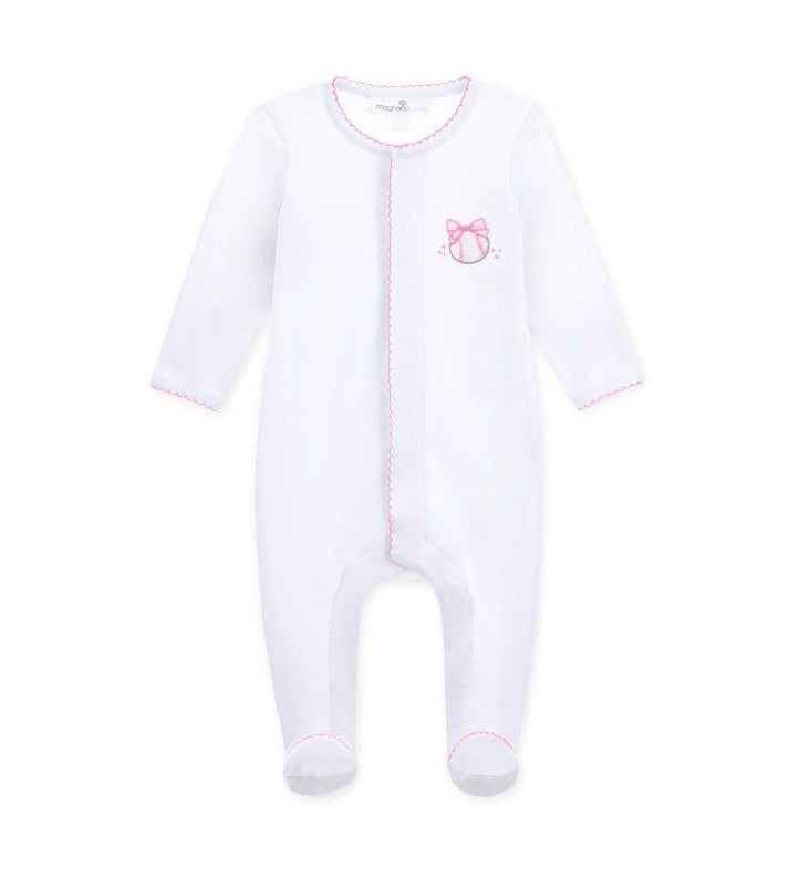 Precious Lil' Miss Slugger Footie -White