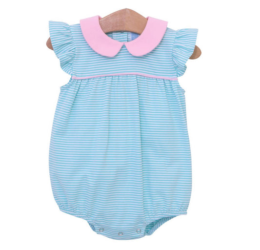 Genevieve Bubble- Mint Stripe & Light Pink