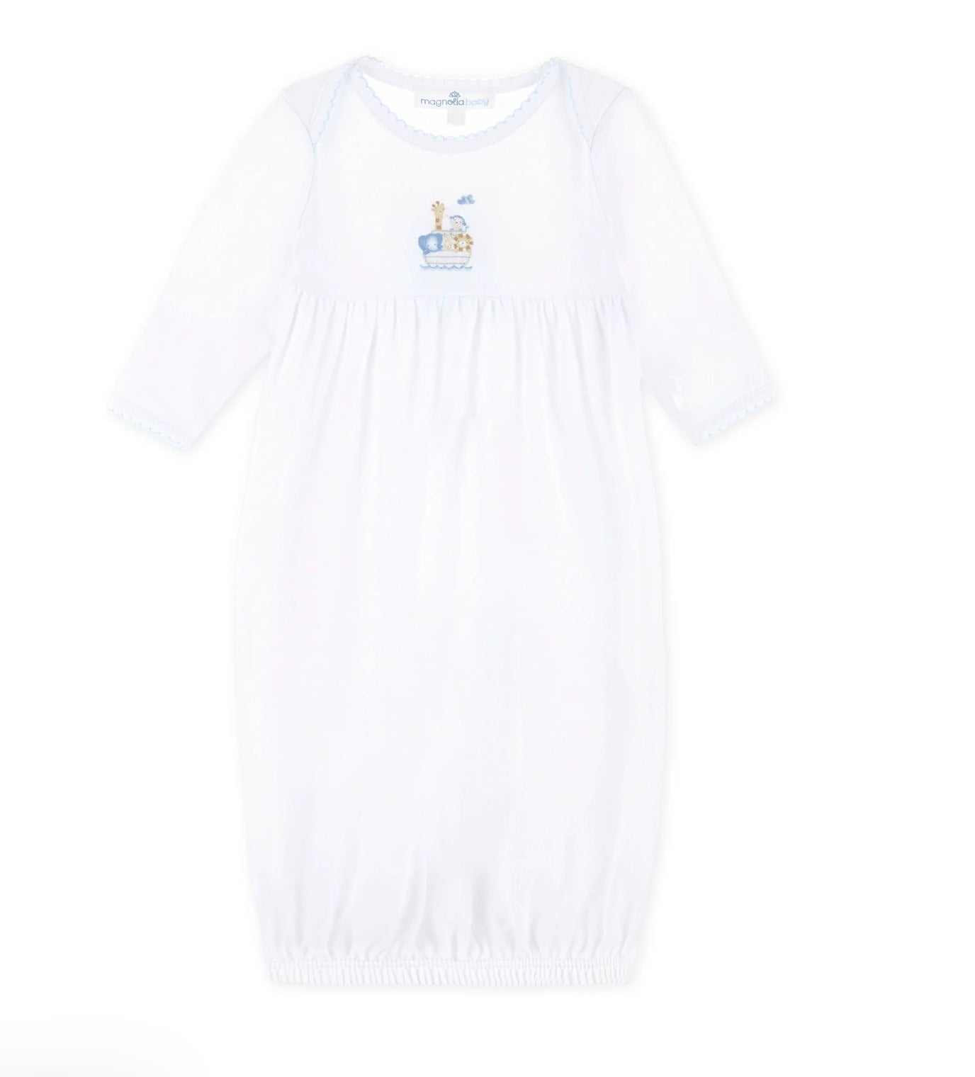 Noah's Ark Gathered Gown - Blue