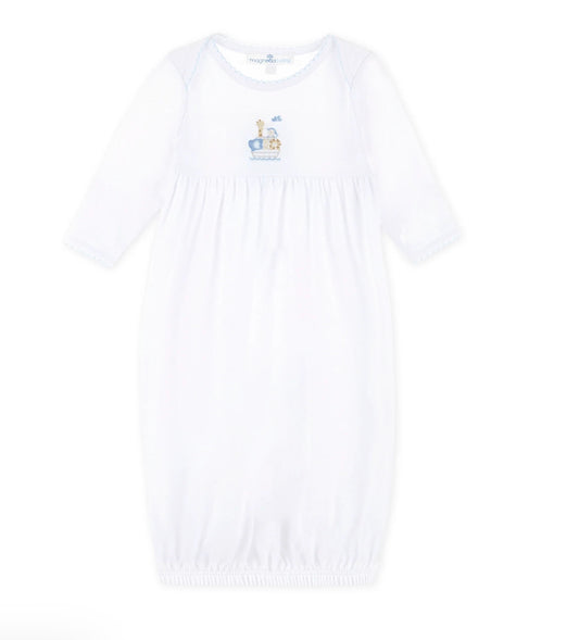 Noah's Ark Gathered Gown - Blue