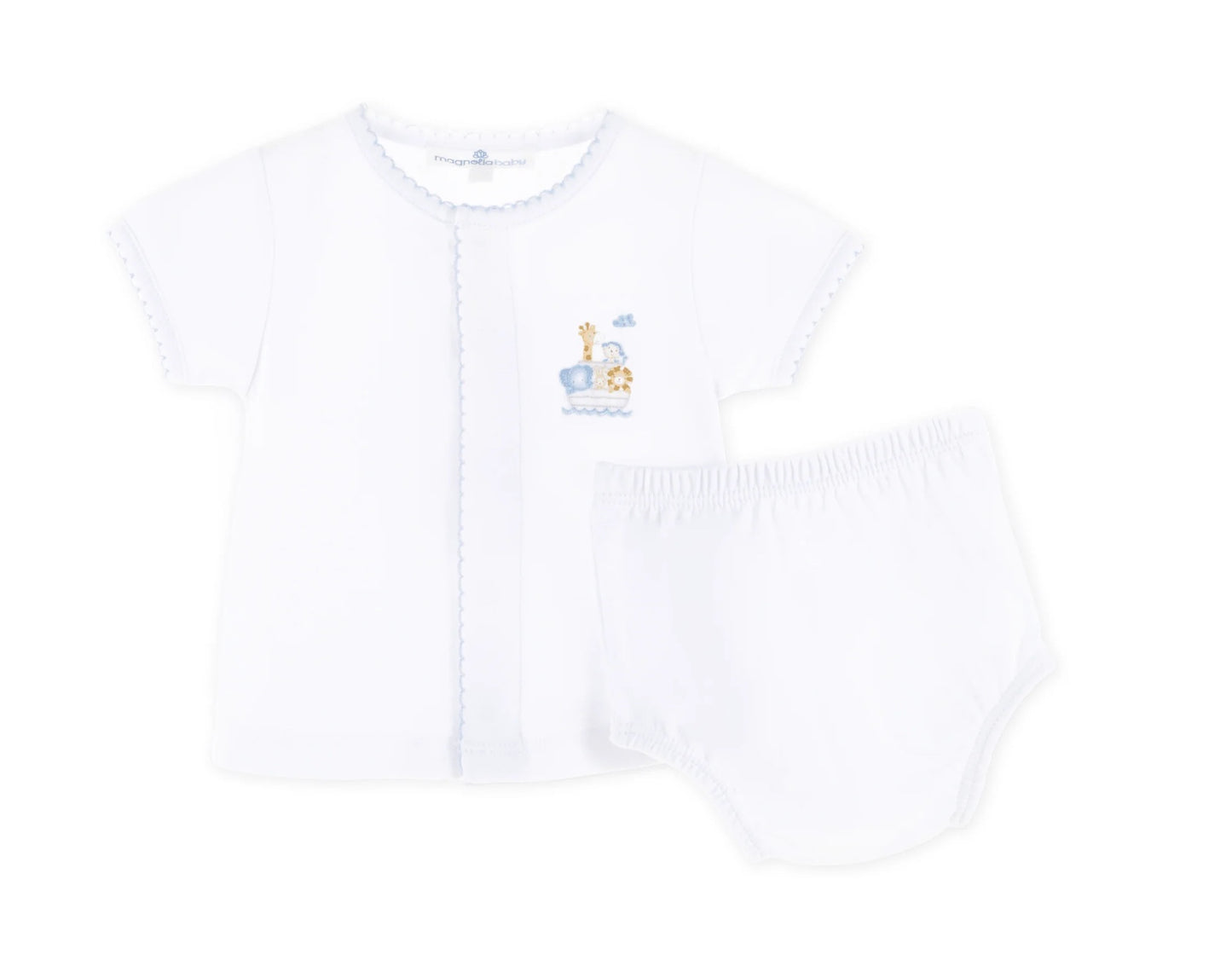 Noah's Ark Diaper Cover Set - Blue