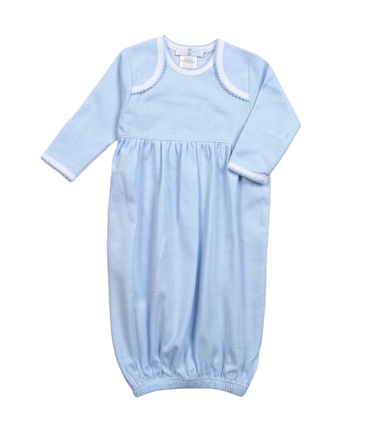 Baby Loren Blue Stripe Gown & Hat