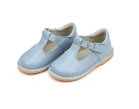 Selina Scalloped T-Strap - Dusty Blue