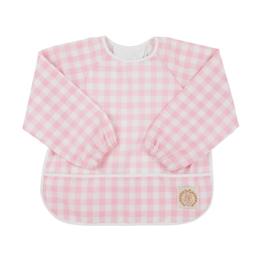 Pink Gingham Biscuit Bib