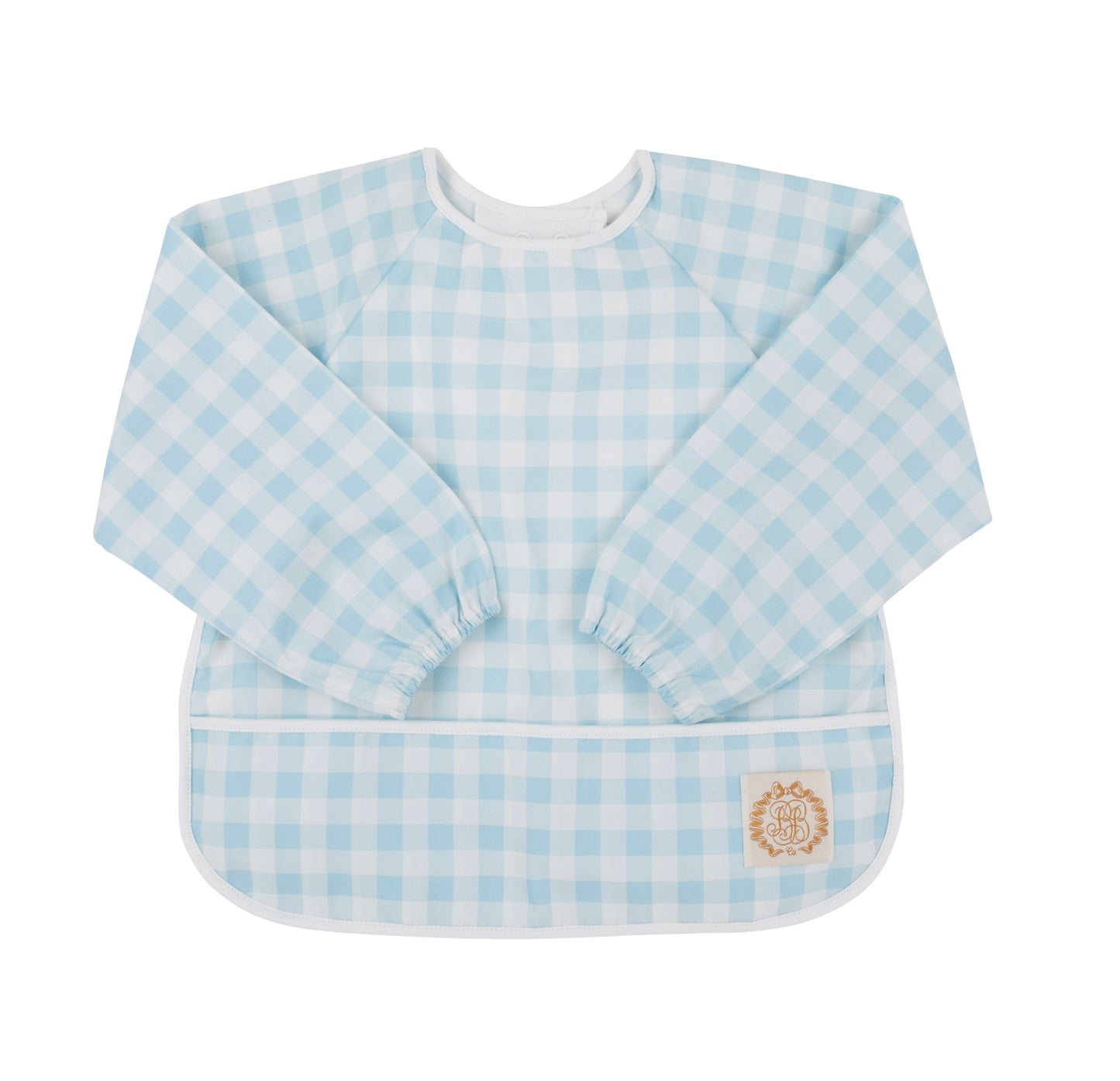 Blue Gingham Biscuit Bib