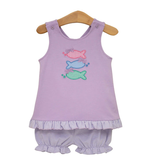 Purple Fish Trio Bloomer Set