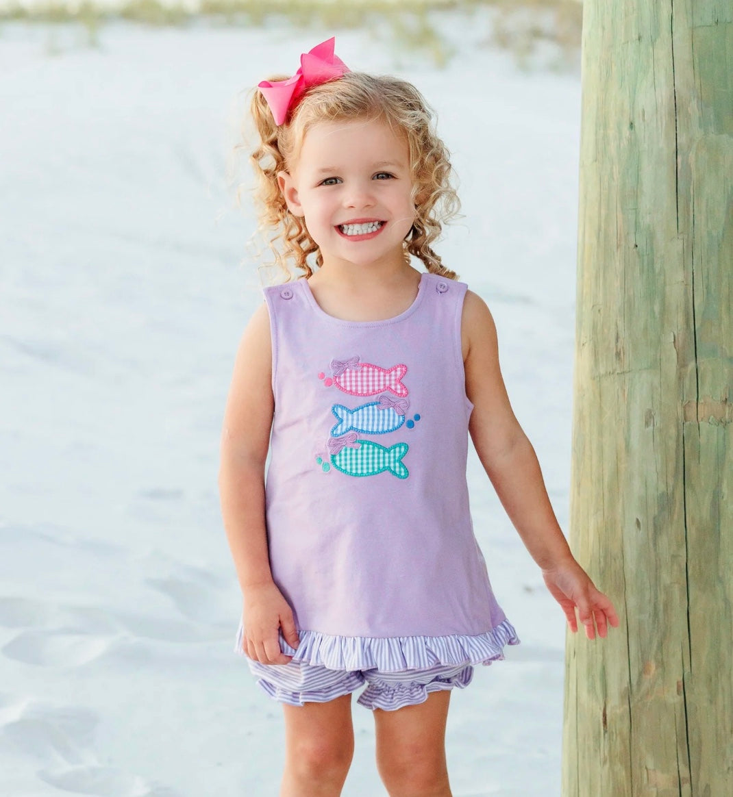Purple Fish Trio Bloomer Set