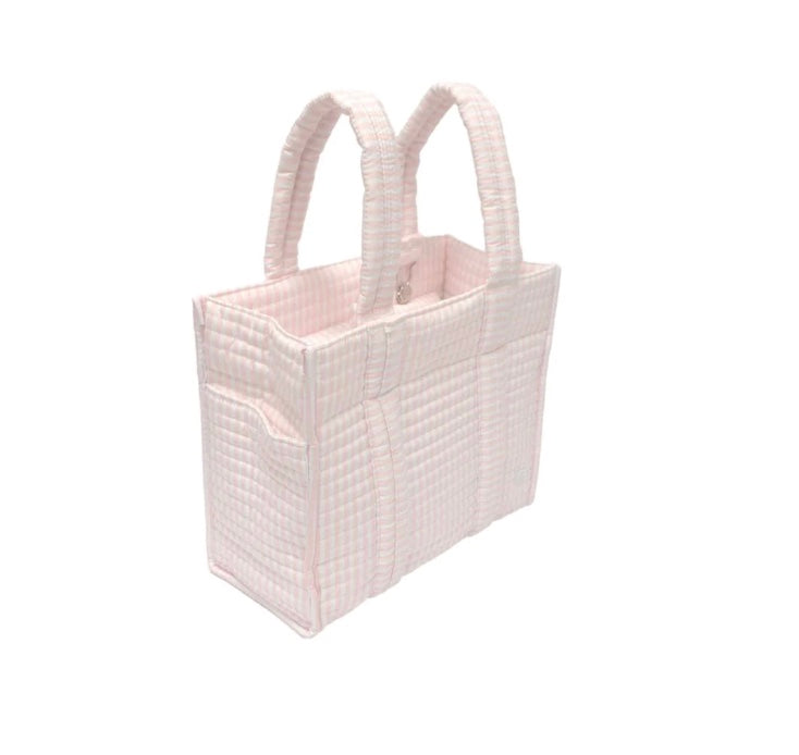 TRVL Quilted Mini Go Go Tote - Pink Stripe
