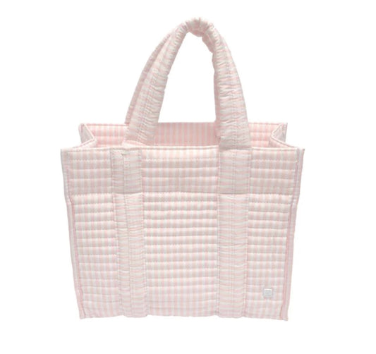 TRVL Quilted Mini Go Go Tote - Pink Stripe