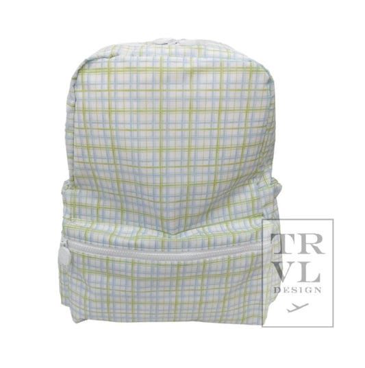 TRVL Plaid Backpack - Green