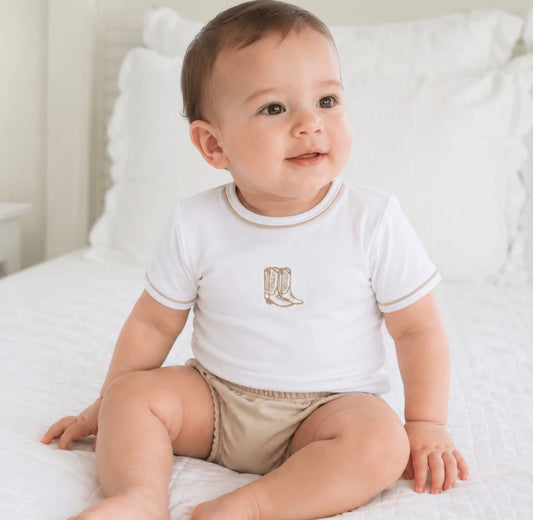 Darling Cowboy Ivory Diaper Set