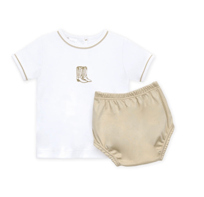 Darling Cowboy Ivory Diaper Set