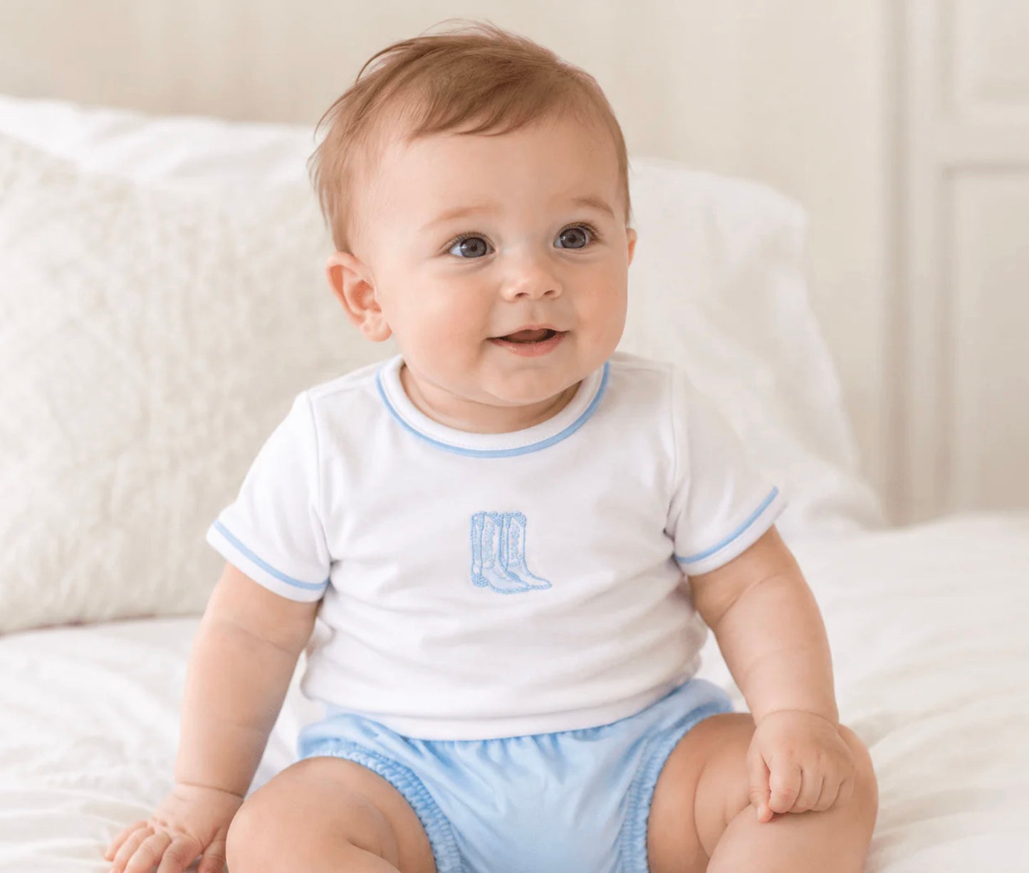 Darling Cowboy Blue Diaper Set