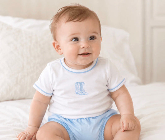Darling Cowboy Blue Diaper Set