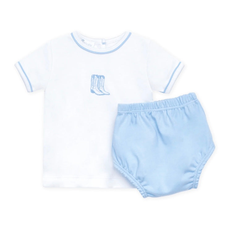 Darling Cowboy Blue Diaper Set