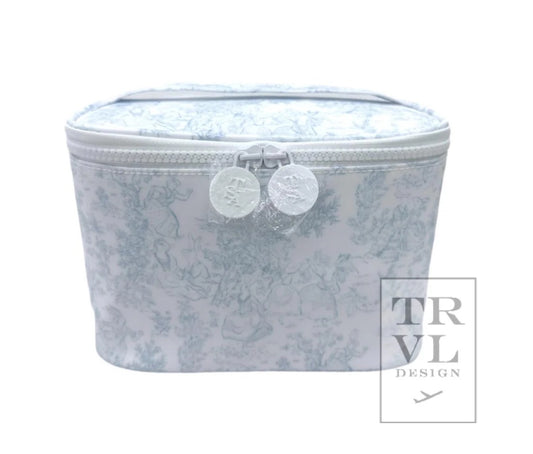 TRVL Bunny Toile Train Case - Blue