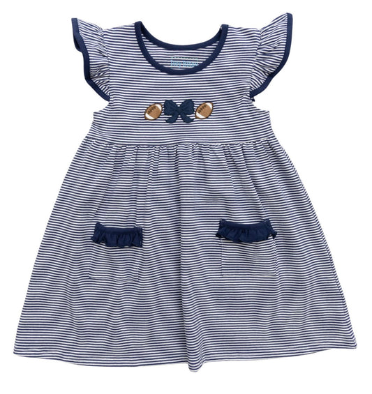 Navy Bow Football Dress