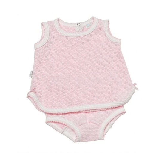 Paty Pink Sleeveless Diaper Set