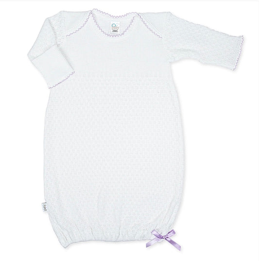 Paty Knit Overlap Shoulder Gown Lavender