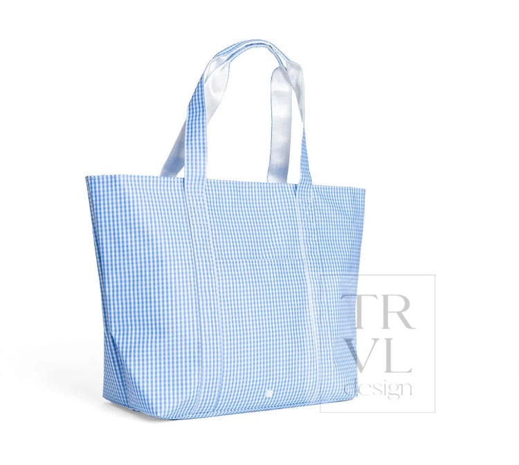 TRVL Jumbo Tote Gingham Sky