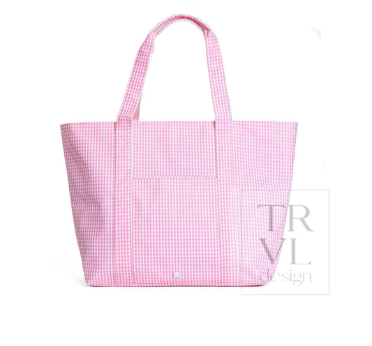 TRVL Jumbo Tote Gingham Pink