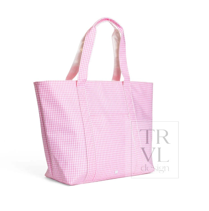 TRVL Jumbo Tote Gingham Pink
