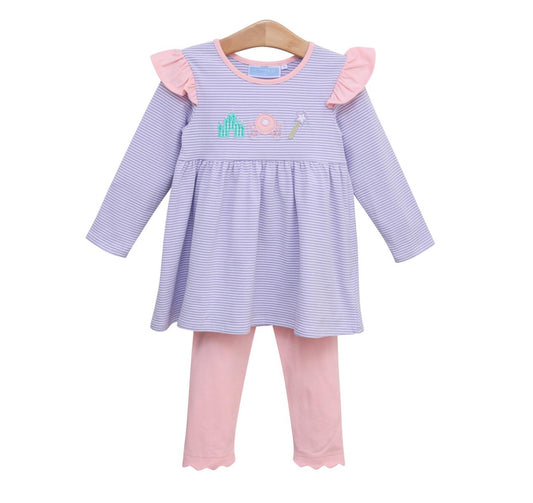 Purple Stripe Princess Trio Pants Set