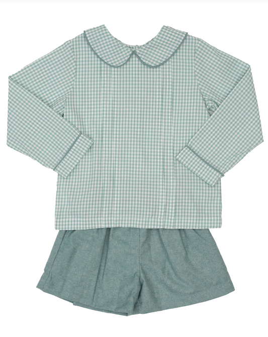 Tyler Teal Check Short Set